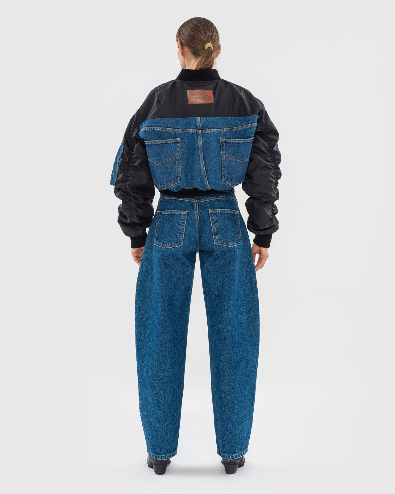 Buy Hybrid Denim Bomber – Outerwear by Ksenia Schnaider | Ethical & Sustainable Fashion