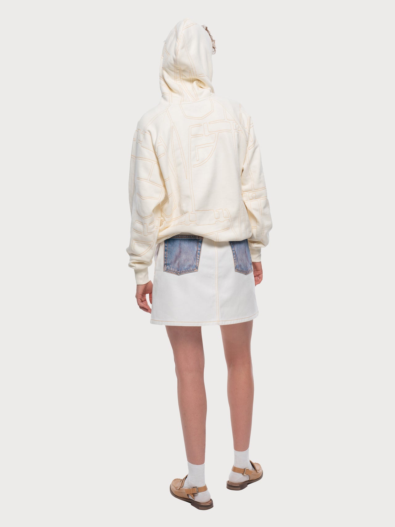 Buy Denim Stitch Hoodie – Tops by Ksenia Schnaider | Ethical & Sustainable Fashion