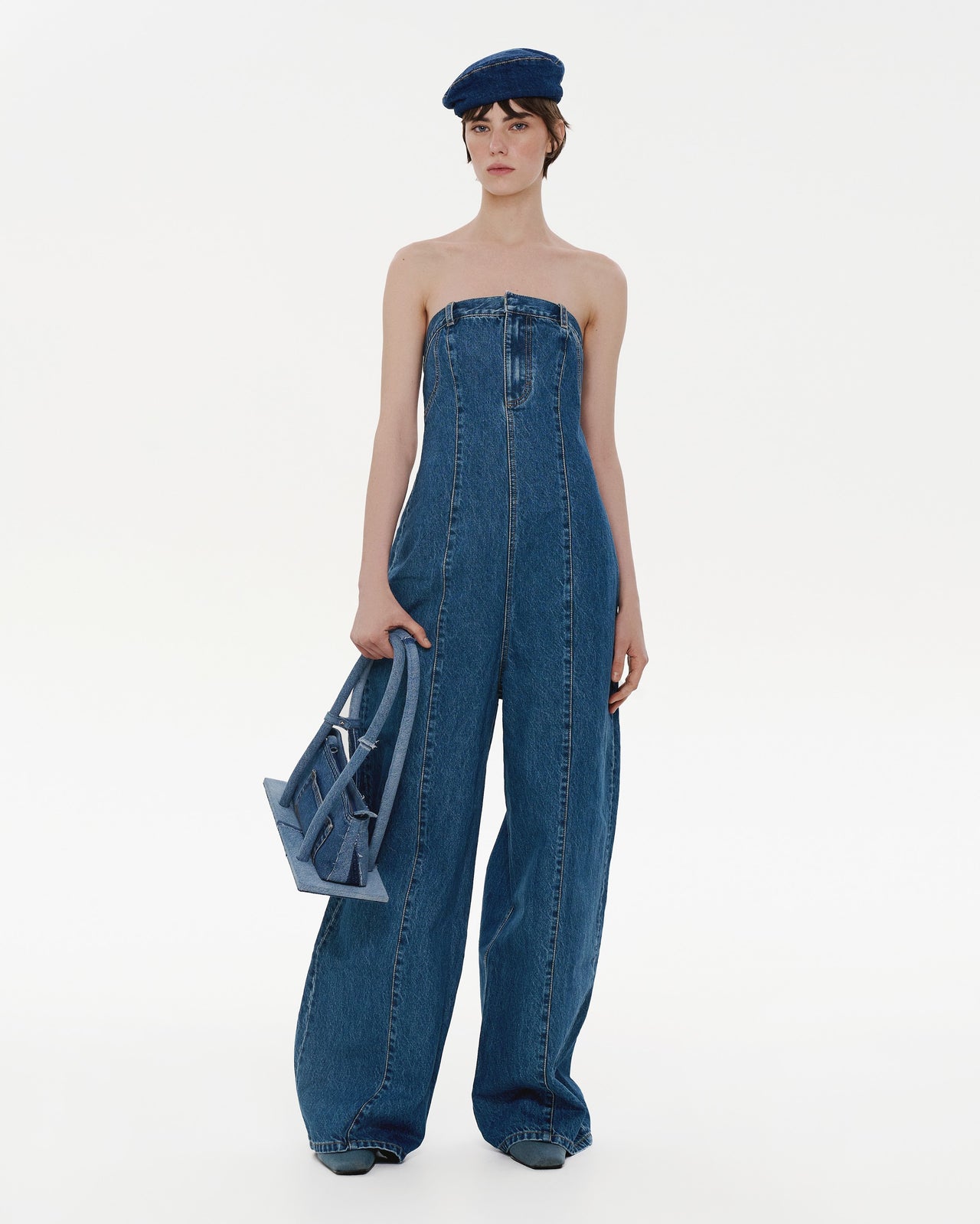 Buy Blue Denim Overall – Bottoms by Ksenia Schnaider | Ethical & Sustainable Fashion